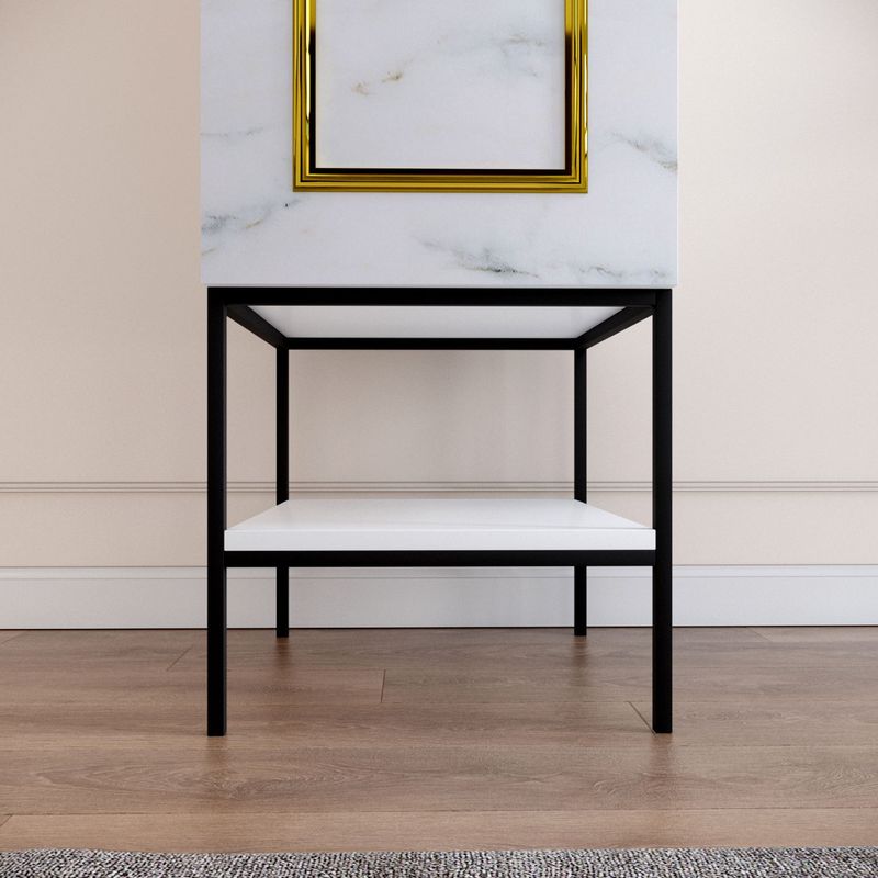 Casa si Gradina - Mobilier - Dulapuri si sifoniere - Sifoniere - Sifonier, Hanah Home, pal melaminat, alb negru auriu, 42x50x200 cm - Infinity.ro