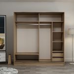 Casa si Gradina - Mobilier - Dulapuri si sifoniere - Sifoniere - Sifonier, Hanah Home, pal melaminat, dore, 220x210x52 cm - Infinity.ro