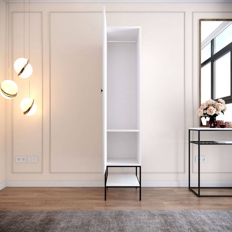 Casa si Gradina - Mobilier - Dulapuri si sifoniere - Sifoniere - Sifonier, Hanah Home, pal melaminat, alb negru auriu, 42x50x200 cm - Infinity.ro