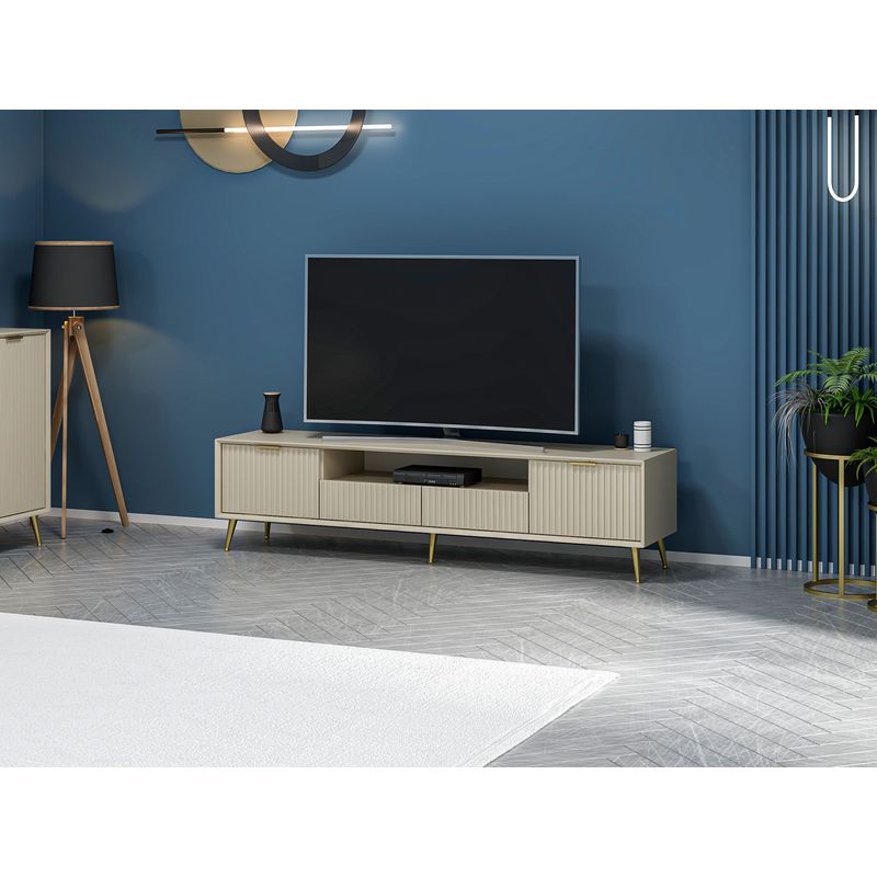 Casa si Gradina - Mobilier - Comode si corpuri - Comode - Comoda tv, Hanah Home, pal melaminat, gresie, 180x45x35 cm - Infinity.ro