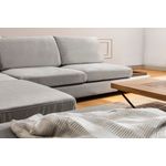 Casa si Gradina - Mobilier - Canapele si coltare - Coltare - Coltar cu puf, Hanah Home, lemn de fag si pal, gri deschis, 313x193x97 cm - Infinity.ro