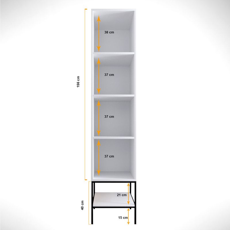 Casa si Gradina - Mobilier - Dulapuri si sifoniere - Sifoniere - Sifonier, Hanah Home, pal melaminat, alb negru auriu, 42x50x200 cm - Infinity.ro