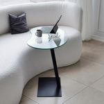 Casa si Gradina - Mobilier - Mese si birouri - Masute de cafea - Masuta de cafea, Hanah Home, sticla securizata si metal, negru, 70x40x75 cm - Infinity.ro
