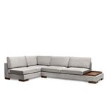 Casa si Gradina - Mobilier - Canapele si coltare - Coltare - Coltar cu puf, Hanah Home, lemn de fag si pal, gri deschis, 313x193x97 cm - Infinity.ro