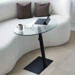 Casa si Gradina - Mobilier - Mese si birouri - Masute de cafea - Masuta de cafea, Hanah Home, sticla securizata si metal, negru, 70x40x75 cm - Infinity.ro