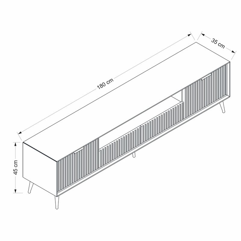 Casa si Gradina - Mobilier - Comode si corpuri - Comode - Comoda tv, Hanah Home, pal melaminat, gresie, 180x45x35 cm - Infinity.ro