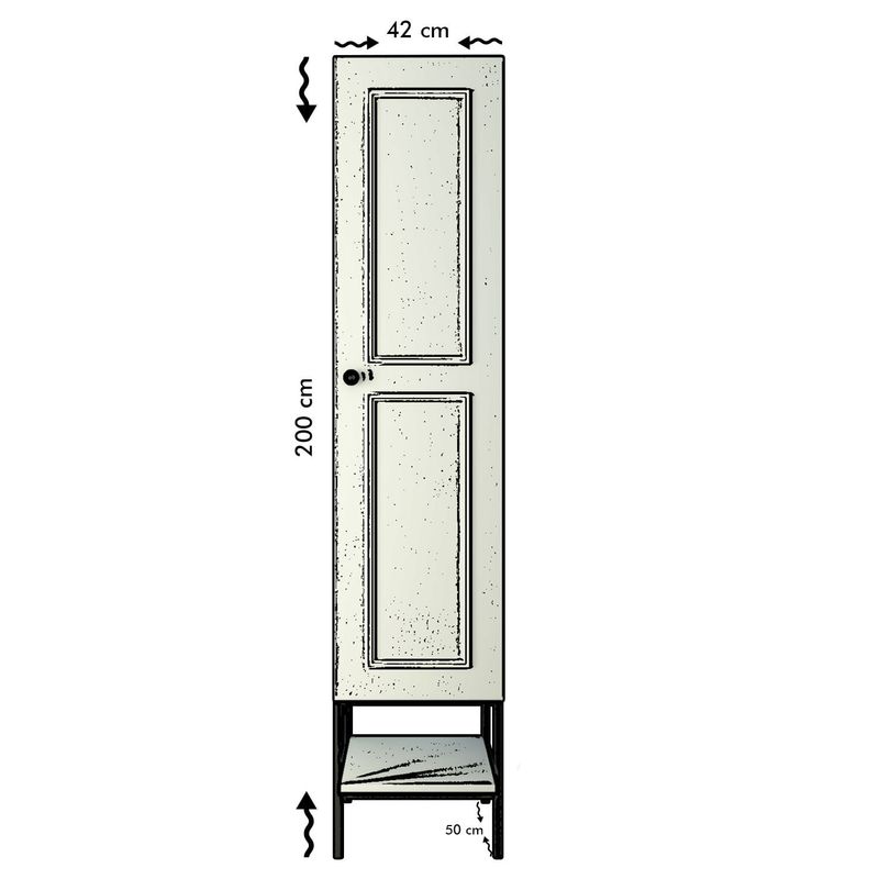 Casa si Gradina - Mobilier - Dulapuri si sifoniere - Sifoniere - Sifonier, Hanah Home, pal melaminat, alb negru auriu, 42x50x200 cm - Infinity.ro
