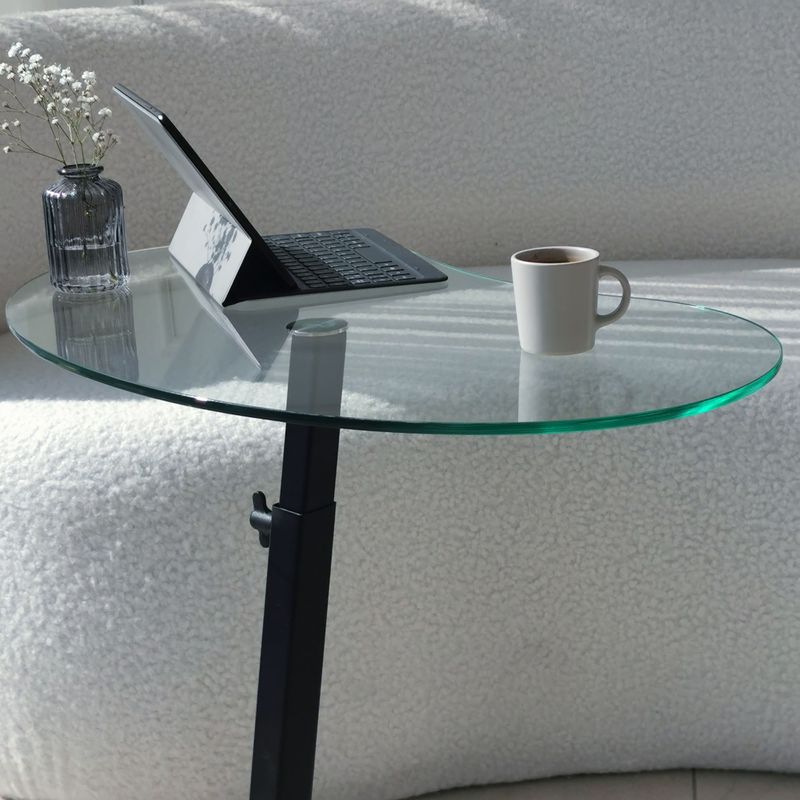 Casa si Gradina - Mobilier - Mese si birouri - Masute de cafea - Masuta de cafea, Hanah Home, sticla securizata si metal, negru, 70x40x75 cm - Infinity.ro