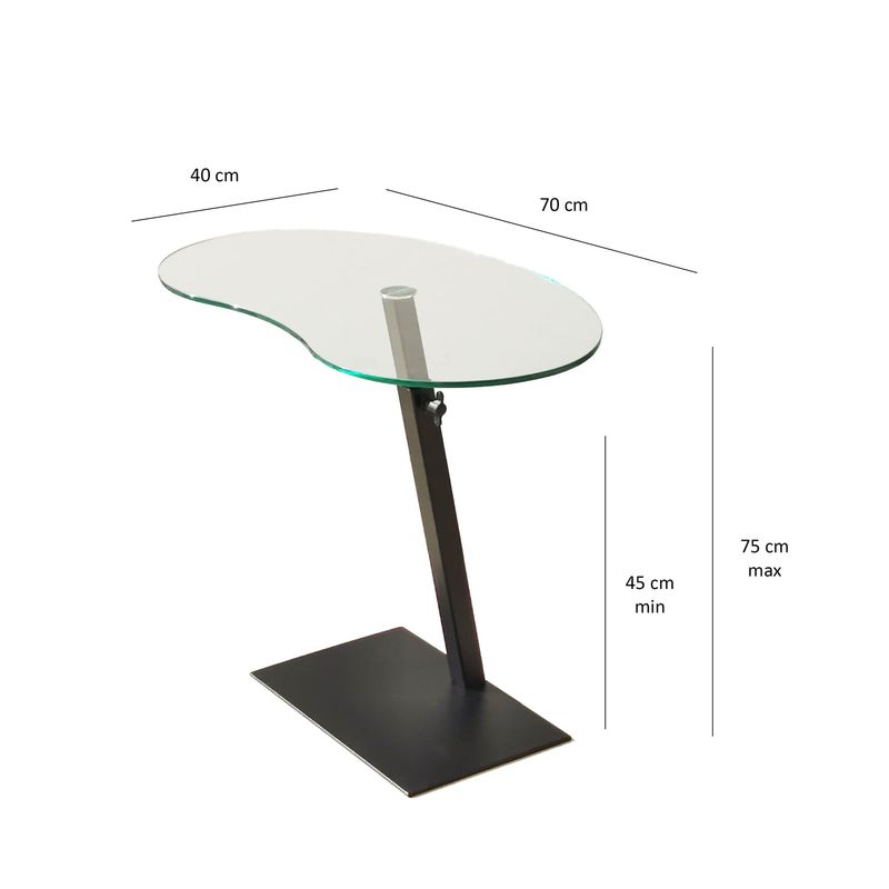 Casa si Gradina - Mobilier - Mese si birouri - Masute de cafea - Masuta de cafea, Hanah Home, sticla securizata si metal, negru, 70x40x75 cm - Infinity.ro