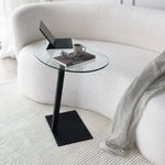 Casa si Gradina - Mobilier - Mese si birouri - Masute de cafea - Masuta de cafea, Hanah Home, sticla securizata si metal, negru, 70x40x75 cm - Infinity.ro
