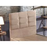 Casa si Gradina - Mobilier - Saltele si somiere - Somiere - Somiera cu tablie, Hanah Home, otel, stofa soho, maro deschis, 90x190 cm - Infinity.ro