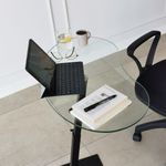 Casa si Gradina - Mobilier - Mese si birouri - Masute de cafea - Masuta de cafea, Hanah Home, sticla securizata si metal, negru, 70x40x75 cm - Infinity.ro