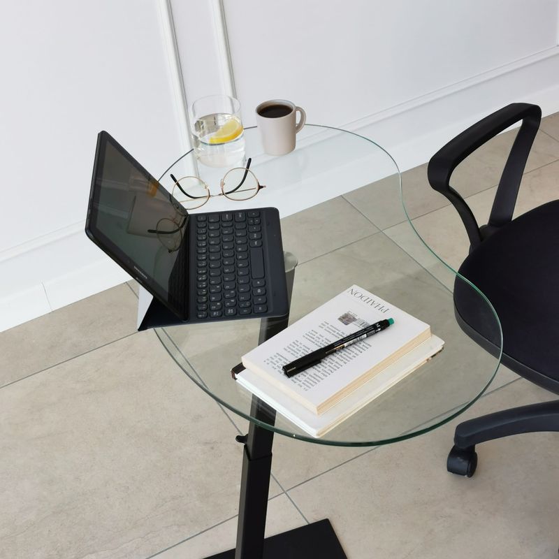 Casa si Gradina - Mobilier - Mese si birouri - Masute de cafea - Masuta de cafea, Hanah Home, sticla securizata si metal, negru, 70x40x75 cm - Infinity.ro