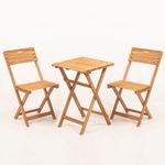 Casa si Gradina - Gradina si terasa - Mobilier exterior - Seturi mobila gradina - Set masa si scaune gradina, Hanah Home, lemn fag, natural crem, masa 50x50x72 cm, scaun 40x30x81 cm - Infinity.ro