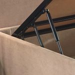 Casa si Gradina - Mobilier - Saltele si somiere - Somiere - Somiera cu tablie, Hanah Home, otel, stofa soho, maro deschis, 90x190 cm - Infinity.ro