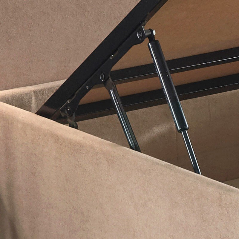 Casa si Gradina - Mobilier - Saltele si somiere - Somiere - Somiera cu tablie, Hanah Home, otel, stofa soho, maro deschis, 90x190 cm - Infinity.ro