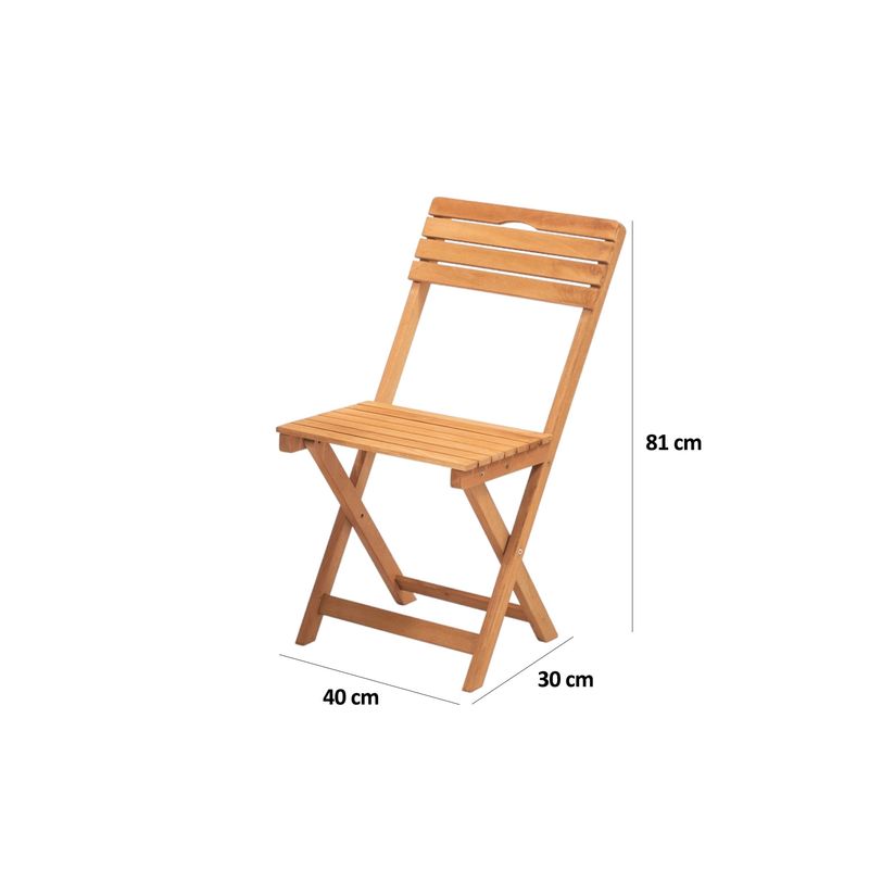 Casa si Gradina - Gradina si terasa - Mobilier exterior - Seturi mobila gradina - Set masa si scaune gradina, Hanah Home, lemn fag, natural crem, masa 50x50x72 cm, scaun 40x30x81 cm - Infinity.ro