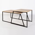 Casa si Gradina - Mobilier - Mese si birouri - Masute de cafea - Set masute de cafea, Hanah Home, pal melaminat, stejar si negru, 88x38x50 cm, 57x45x55 cm - Infinity.ro