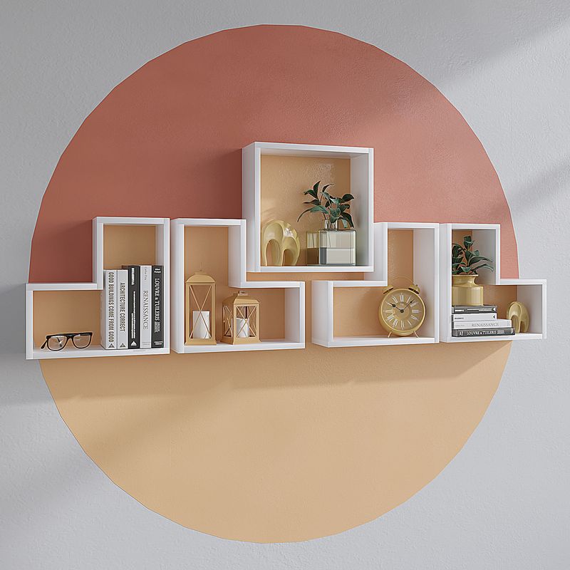 Casa si Gradina - Mobilier - Biblioteci si rafturi - Etajere - Etajera de perete, Hanah Home, pal melaminat, alb, 180x59.3x15 cm - Infinity.ro