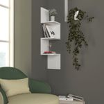 Casa si Gradina - Mobilier - Biblioteci si rafturi - Etajere - Etajera de perete, Hanah Home, pal melaminat, alb, 25x25x105.4 cm - Infinity.ro