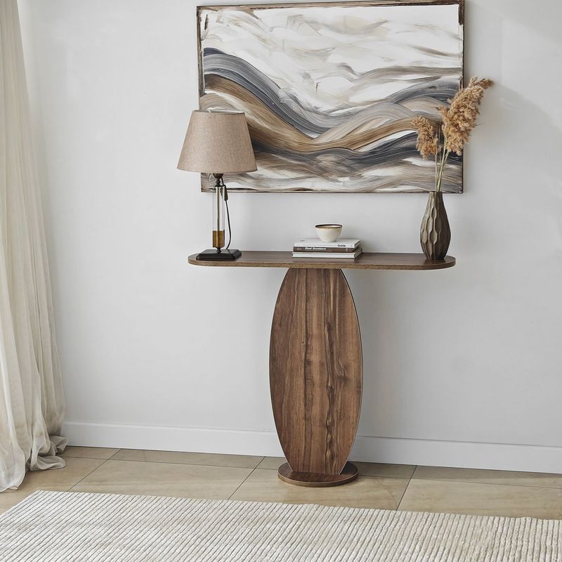 Casa si Gradina - Mobilier - Comode si corpuri - Comode - Comoda, Hanah Home, panou de particule melaminat, nuc, 100x81x30 cm - Infinity.ro