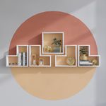 Casa si Gradina - Mobilier - Biblioteci si rafturi - Etajere - Etajera de perete, Hanah Home, pal melaminat, alb, 180x59.3x15 cm - Infinity.ro