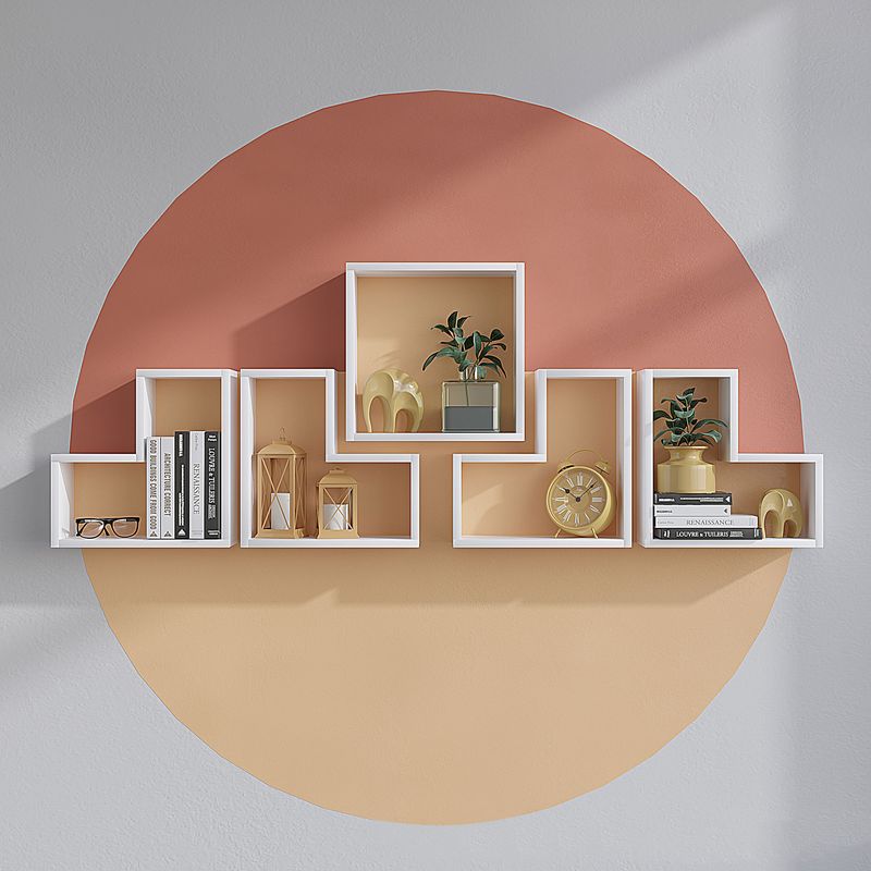 Casa si Gradina - Mobilier - Biblioteci si rafturi - Etajere - Etajera de perete, Hanah Home, pal melaminat, alb, 180x59.3x15 cm - Infinity.ro