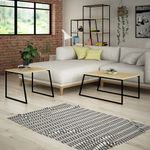 Casa si Gradina - Mobilier - Mese si birouri - Masute de cafea - Set masute de cafea, Hanah Home, pal melaminat, stejar si negru, 88x38x50 cm, 57x45x55 cm - Infinity.ro