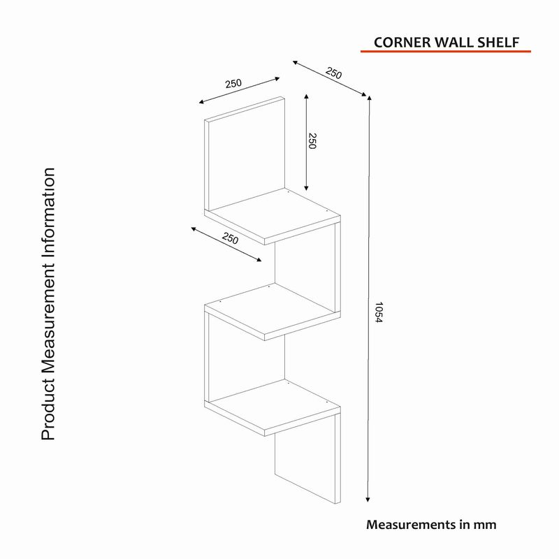 Casa si Gradina - Mobilier - Biblioteci si rafturi - Etajere - Etajera de perete, Hanah Home, pal melaminat, alb, 25x25x105.4 cm - Infinity.ro