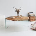 Casa si Gradina - Mobilier - Mese si birouri - Masute de cafea - Masuta de cafea, Hanah Home, lemn masiv de pin, stejar, 80x70x35 cm - Infinity.ro