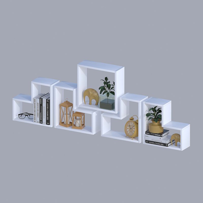 Casa si Gradina - Mobilier - Biblioteci si rafturi - Etajere - Etajera de perete, Hanah Home, pal melaminat, alb, 180x59.3x15 cm - Infinity.ro