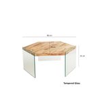 Casa si Gradina - Mobilier - Mese si birouri - Masute de cafea - Masuta de cafea, Hanah Home, lemn masiv de pin, stejar, 80x70x35 cm - Infinity.ro