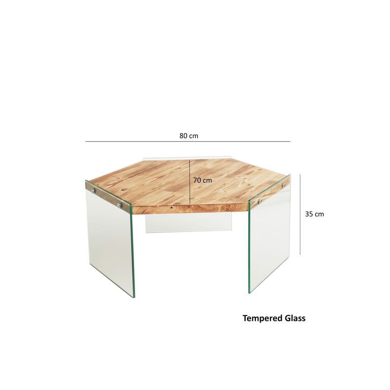 Casa si Gradina - Mobilier - Mese si birouri - Masute de cafea - Masuta de cafea, Hanah Home, lemn masiv de pin, stejar, 80x70x35 cm - Infinity.ro