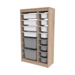 Casa si Gradina - Mobilier - Dulapuri si sifoniere - Dulapuri - Dulap multifunctional, Hanah Home, PAL melaminat, alb sonoma gri, 69x29.6x112.2 cm - Infinity.ro