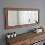 Casa si Gradina - Decoratiuni - Oglinzi - Oglinda, Hanah Home, lemn masiv de pin, nuc, 110x50x3 cm, 552NOS2130 - Infinity.ro