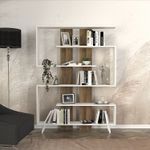 Casa si Gradina - Mobilier - Biblioteci si rafturi - Biblioteci - Biblioteca, Hanah Home, pal melaminat, alb si nuc, 120x20x162 cm - Infinity.ro