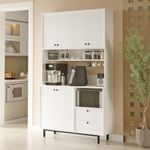 Casa si Gradina - Mobilier - Comode si corpuri - Corpuri bucatarie - Dulap multifunctional, Hanah Home, pal melaminat, alb, 120x35.5x205 cm - Infinity.ro