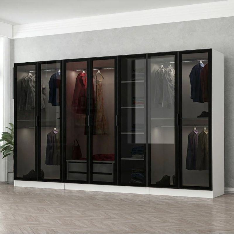 Casa si Gradina - Mobilier - Dulapuri si sifoniere - Sifoniere - Sifonier, Hanah Home, pal melaminat, alb negru, 315x52x210 cm, 506MNR2988 - Infinity.ro