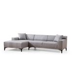 Casa si Gradina - Mobilier - Canapele si coltare - Coltare - Coltar, Hanah Home, lemn de fag si pal, gri deschis, 145x250x77 cm - Infinity.ro