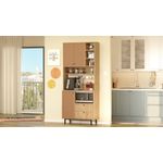 Casa si Gradina - Mobilier - Comode si corpuri - Corpuri bucatarie - Dulap multifunctional, Hanah Home, pal melaminat, stejar si rosu gresie, 88x35.5x205 cm - Infinity.ro