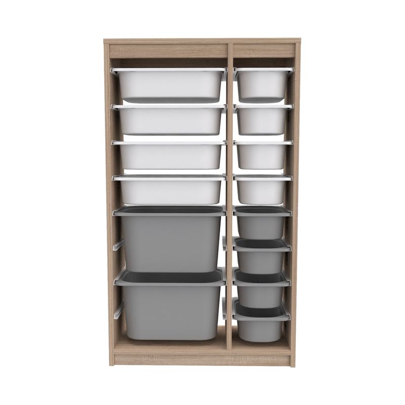 Casa si Gradina - Mobilier - Dulapuri si sifoniere - Dulapuri - Dulap multifunctional, Hanah Home, PAL melaminat, alb sonoma gri, 69x29.6x112.2 cm - Infinity.ro