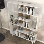 Casa si Gradina - Mobilier - Biblioteci si rafturi - Biblioteci - Biblioteca, Hanah Home, pal melaminat, alb si nuc, 120x20x162 cm - Infinity.ro
