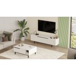 Casa si Gradina - Mobilier - Seturi de mobilier - Seturi living - Set living, Hanah Home, pal melaminat, alb, picioare metalice - Infinity.ro