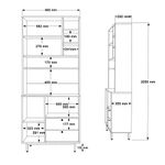 Casa si Gradina - Mobilier - Comode si corpuri - Corpuri bucatarie - Dulap multifunctional, Hanah Home, pal melaminat, stejar si rosu gresie, 88x35.5x205 cm - Infinity.ro