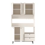 Casa si Gradina - Mobilier - Comode si corpuri - Corpuri bucatarie - Dulap multifunctional, Hanah Home, pal melaminat, alb, 120x35.5x205 cm - Infinity.ro