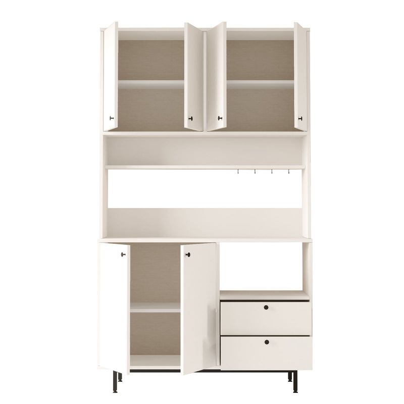 Casa si Gradina - Mobilier - Comode si corpuri - Corpuri bucatarie - Dulap multifunctional, Hanah Home, pal melaminat, alb, 120x35.5x205 cm - Infinity.ro