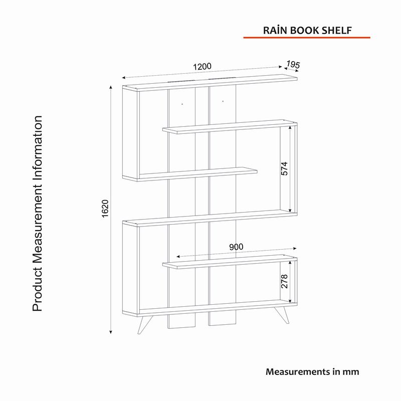 Casa si Gradina - Mobilier - Biblioteci si rafturi - Biblioteci - Biblioteca, Hanah Home, pal melaminat, alb si nuc, 120x20x162 cm - Infinity.ro
