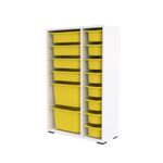 Casa si Gradina - Mobilier - Mobilier copii - Mobilier camera copiilor - Dulap multifunctional, Hanah Home, pal melaminat, alb galben, 69.5x30x109 cm, 768ESL1165 - Infinity.ro