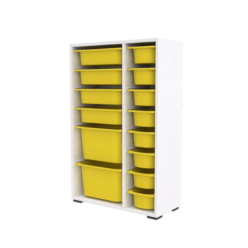 Casa si Gradina - Mobilier - Mobilier copii - Mobilier camera copiilor - Dulap multifunctional, Hanah Home, pal melaminat, alb galben, 69.5x30x109 cm, 768ESL1165 - Infinity.ro