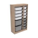 Casa si Gradina - Mobilier - Dulapuri si sifoniere - Dulapuri - Dulap multifunctional, Hanah Home, PAL melaminat, alb sonoma gri, 69x29.6x112.2 cm - Infinity.ro